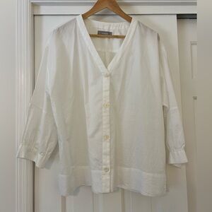 Everlane White Button Up with Quarter Sleeve